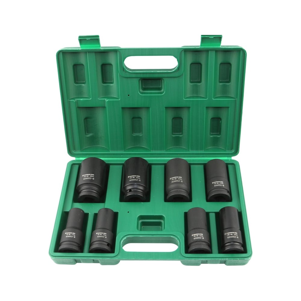 Изображение товара Набор ударных головок глубоких GARWIN 3/4", 90 мм, 8 пр., 17-38 мм 626552-8