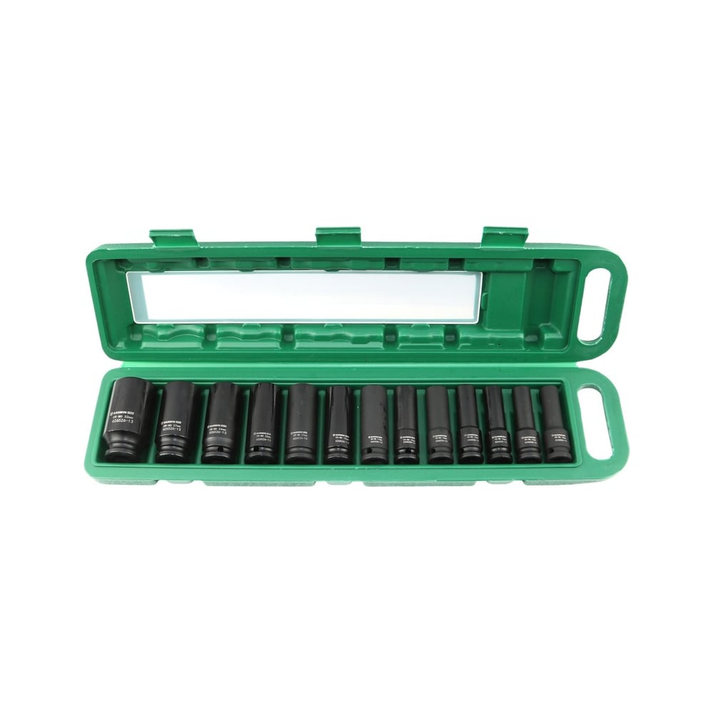 Изображение товара Набор ударных головок глубоких GARWIN 78 мм, 1/2", 13пр. 10-32 мм в пластиковом кейсе 626526-13