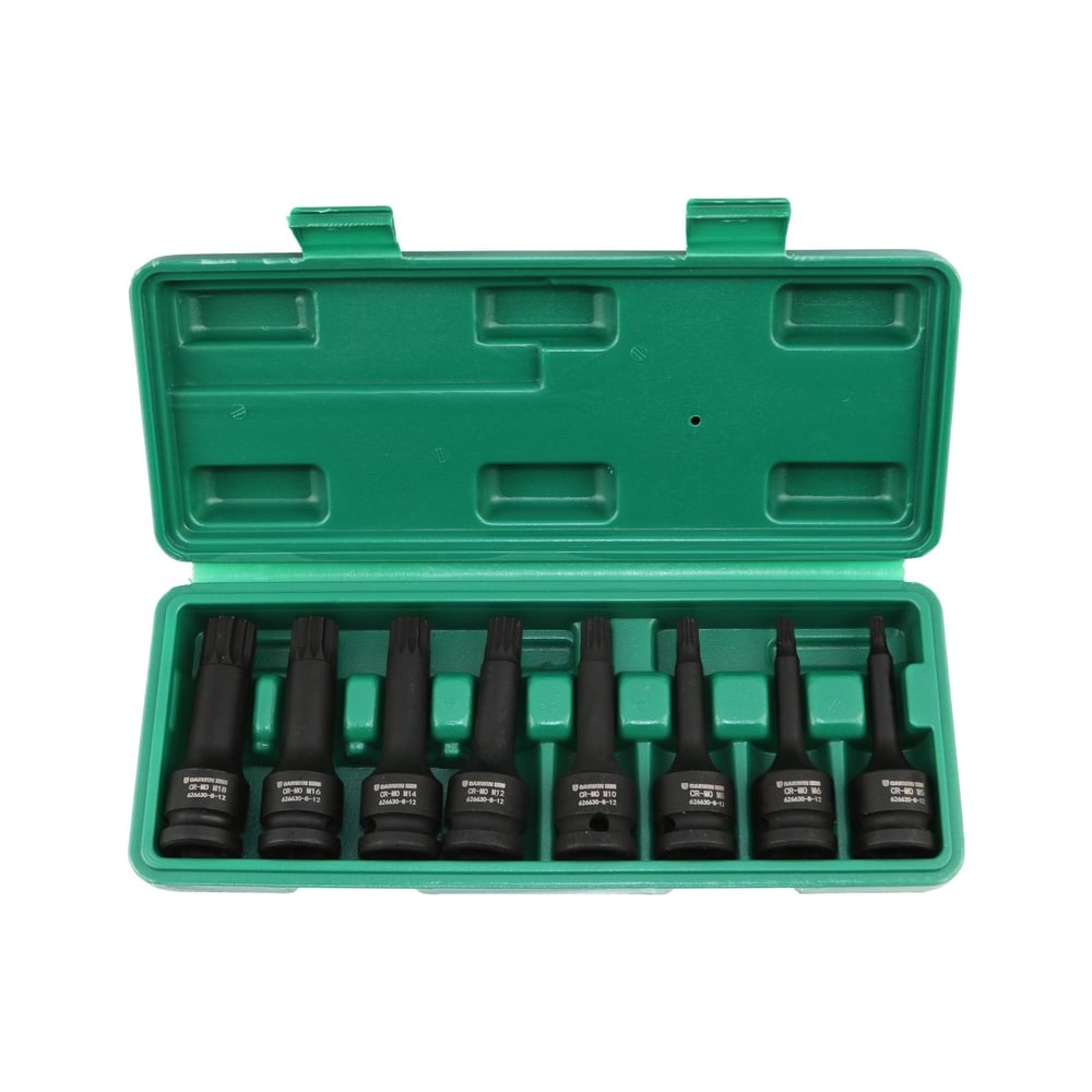 Изображение товара Набор ударных насадок GARWIN 1/2", 8 пр. TRIPLE/Звездочка M5.M6.M8.M10.M12.M14.M16.M18 мм, L= 78 мм 626630-8-12