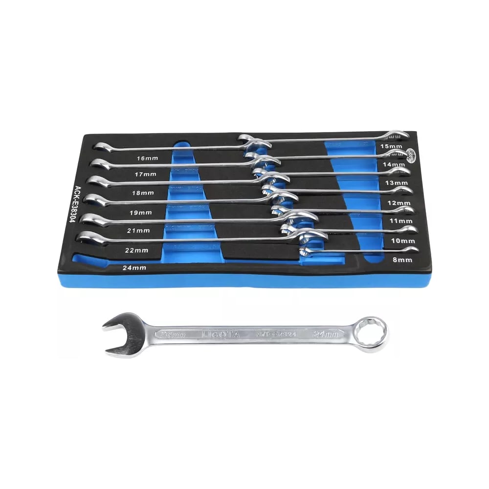 Изображение товара Набор ключей комбинированных Licota 8-24 мм 14 предметов в ложементе EVA