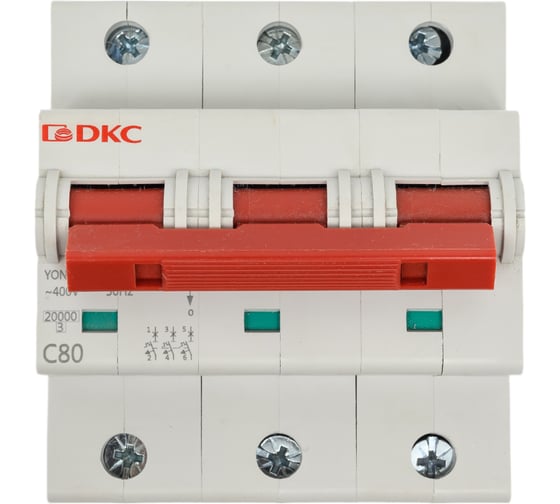 Изображение товара Автоматический модульный выключатель DKC YON MD125 3P 80А C 20kA MD125-3C80