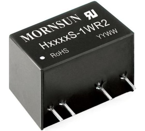 Изображение товара Блок питания на печатную плату MORNSUN H0512S-1WR2, в корпусе SIP7, DC/DC 1 Вт 12 В, изолированный, фиксированный вход, однополярный выход 2795754