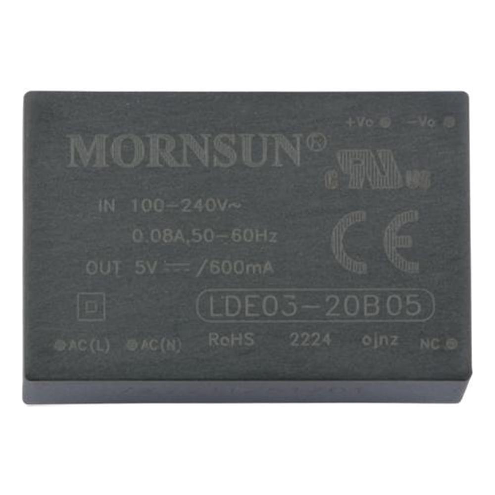 Блок питания на печатную плату MORNSUN LDE03-20B05, в кожухе, AC/DC 3 Вт 5 В, изолированный, залитый компаундом, универсальный вход 3152116
