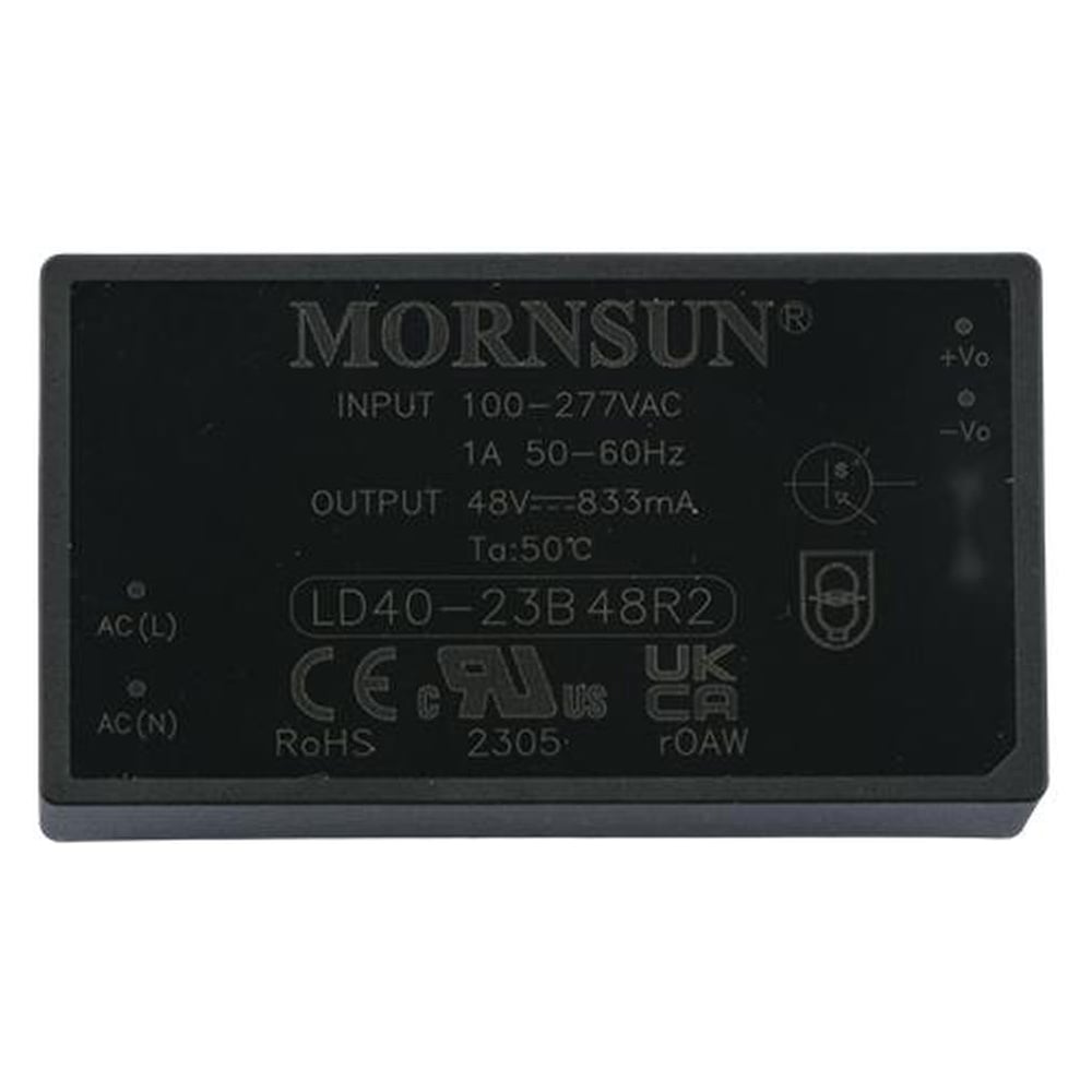 Изображение товара Блок питания импульсный MORNSUN LD40-23B48R2 48 В 40 Вт залитый компаундом