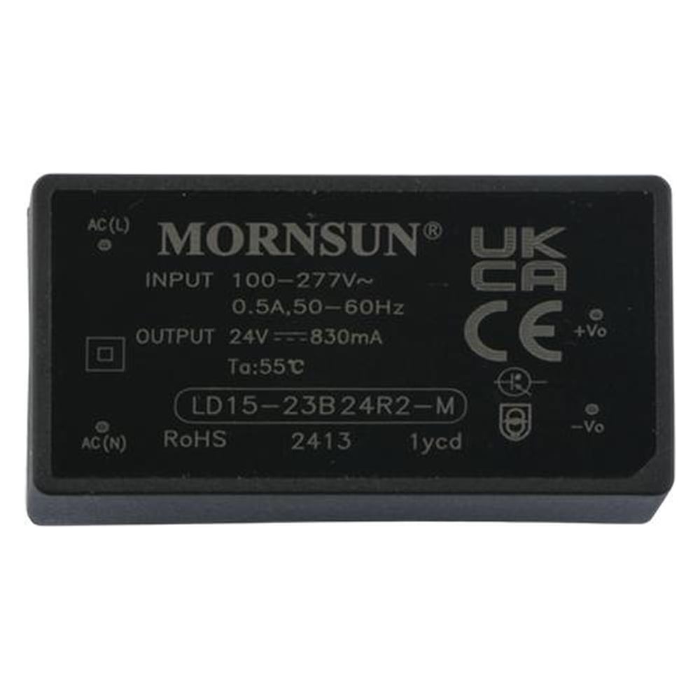 Изображение товара Блок питания MORNSUN LD15-23B24R2-M 15 Вт, низкий уровень шумов и пульсаций Изображение товара Блок питания MORNSUN LD15-23B24R2-M 15 Вт, низкий уровень шумов и пульсаций