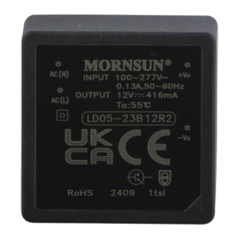 Изображение товара Блок питания MORNSUN LD05-23B12R2 12 В 5 Вт, импульсный, залитый корпус, низкий шум