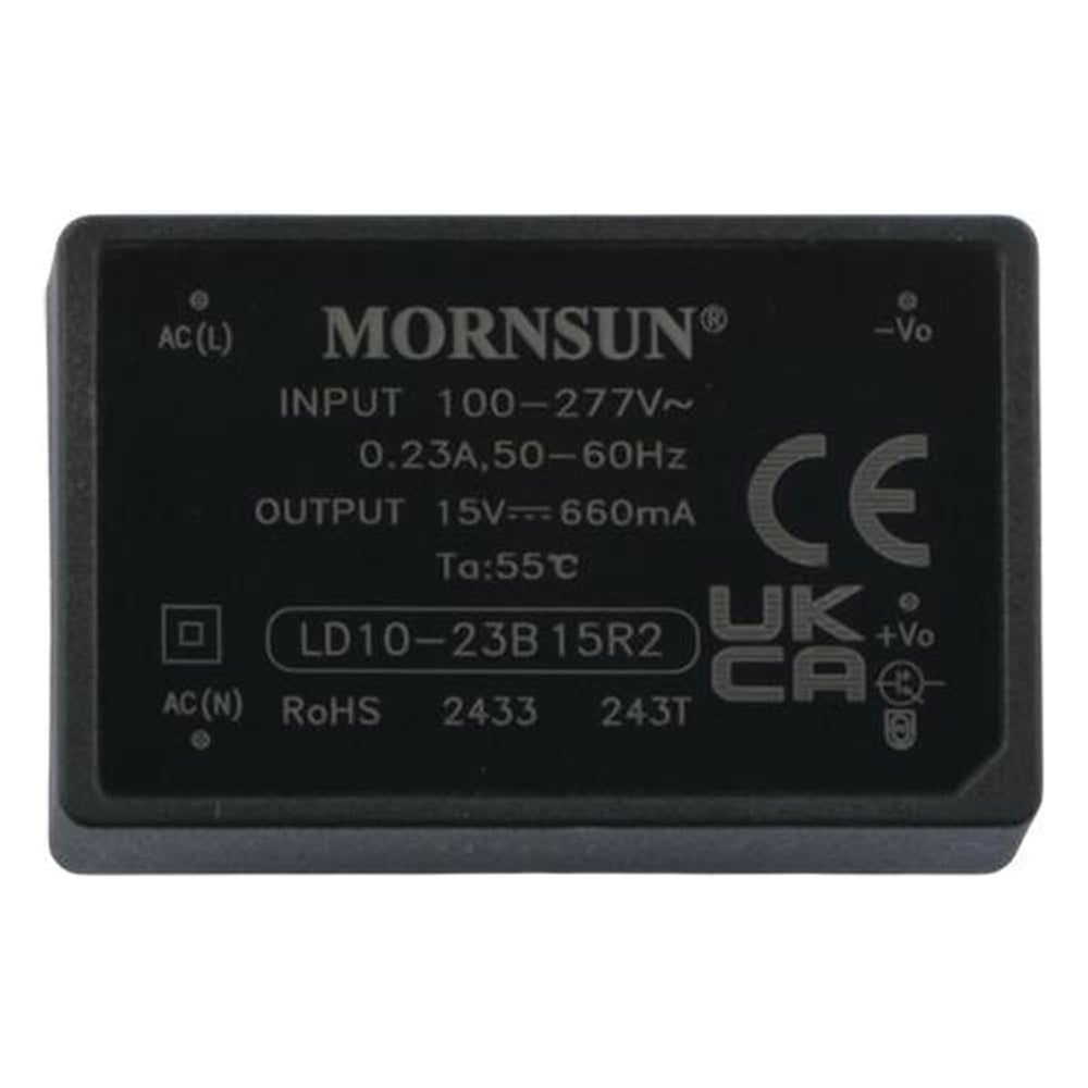 Изображение товара Блок питания MORNSUN LD10-23B15R2 15В 10Вт с заливкой и низким уровнем шумов