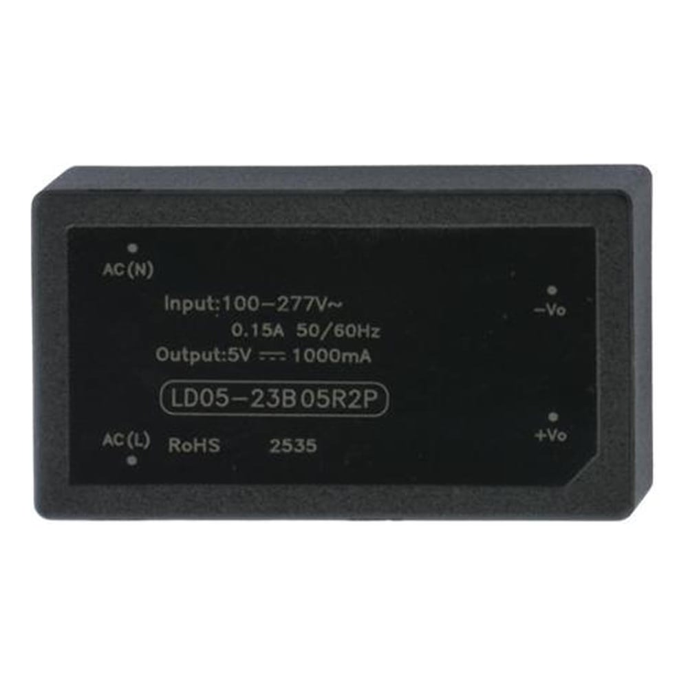 Изображение товара Блок питания на печатную плату MORNSUN LD05-23B05R2P, в кожухе, AC/DC 5 Вт 5 В, изолированный, залитый компаундом, низкий уровень шумов и пульсаций 5030992