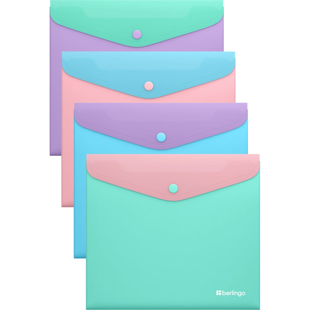 Изображение товара Папка-конверт Berlingo Haze А5+ соцветным клапаном и кнопкой, 100 листов