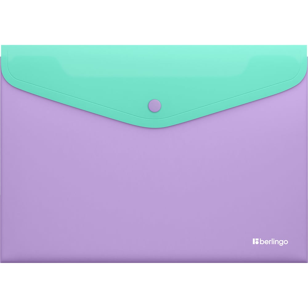Изображение товара Папка-конверт на кнопке Berlingo Haze А4 120 листов зеленый, фиолетовый
