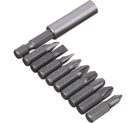 Изображение товара Набор бит (9 шт; 25 мм) удлинитель-адаптер с магнитным держателем ЕРМАК 601-049