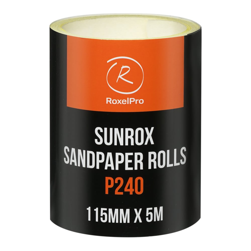 Изображение товара Шлифовальная бумага RoxelPro SUNROX в рулоне 115мм х 5м, золотистая, Р240 155612