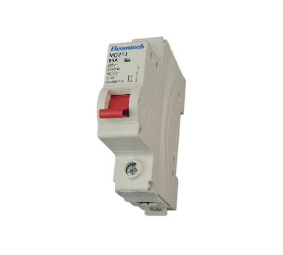 Изображение товара Выключатель модульный ELCOMTECH MD21J-1T63AC Выключатель нагрузки 1P 63A 1х модуль УТ-00039007