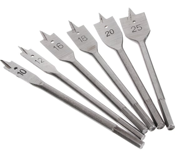 Изображение товара Набор сверл перьевых (6 шт; 10/12/16/18/20/25 мм) ЕРМАК 649-153