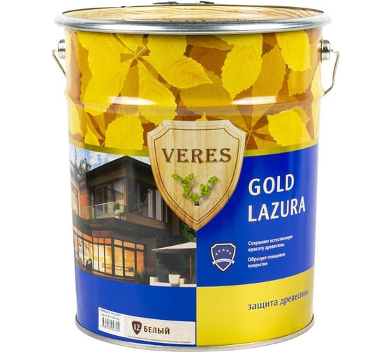 Изображение товара Декоративная пропитка для дерева VERES Верес Gold №31 VG-30, глянцевая, 9 л, графит 281458