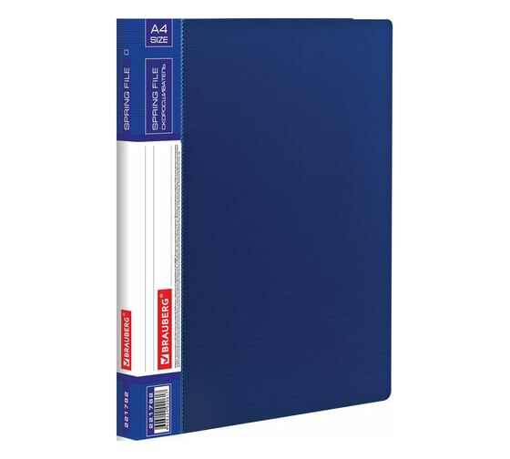 Изображение товара Папка BRAUBERG Contract с металлическим скоросшивателем и внутренним карманом, синяя, до 100 листов 221782