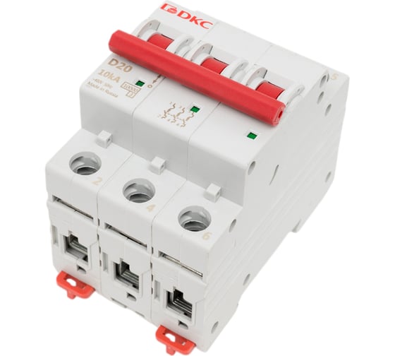 Изображение товара Автоматический модульный выключатель DKC YON MD63 3P 20А D 10kA MD63-3D20-10