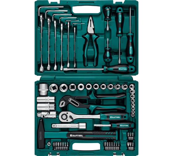 Изображение товара Универсальный набор инструмента KRAFTOOL Extrem-66, 66 предметов  (1/2"+1/4") 27976-H66_z01