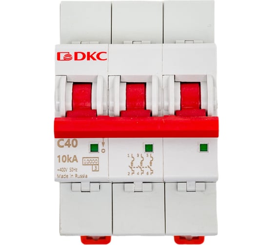Изображение товара Автоматический модульный выключатель DKC YON MD63 3P 40А C 10kA MD63-3C40-10