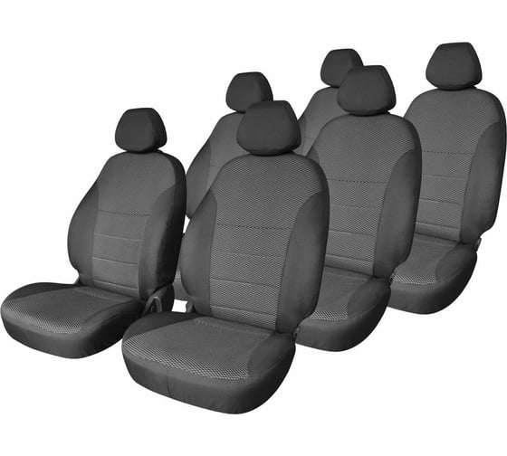 Изображение товара Чехлы на сиденья DEFLY Honda Freed (GB3, GB4), 2008-2011, 6 мест, капитанские кресла, жаккард Hon18-7-2