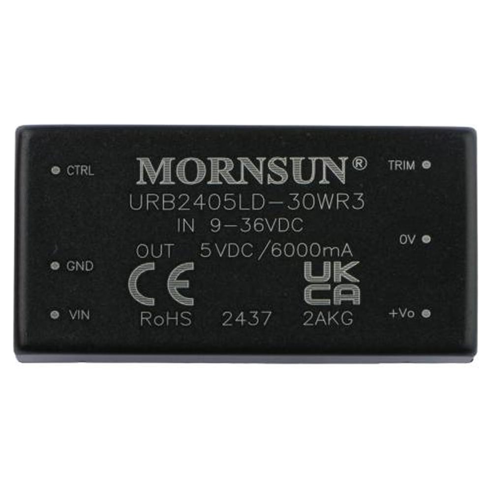 Изображение товара Блок питания импульсный MORNSUN URB2405LD-30WR3 30 Вт 5 В широкий диапазон