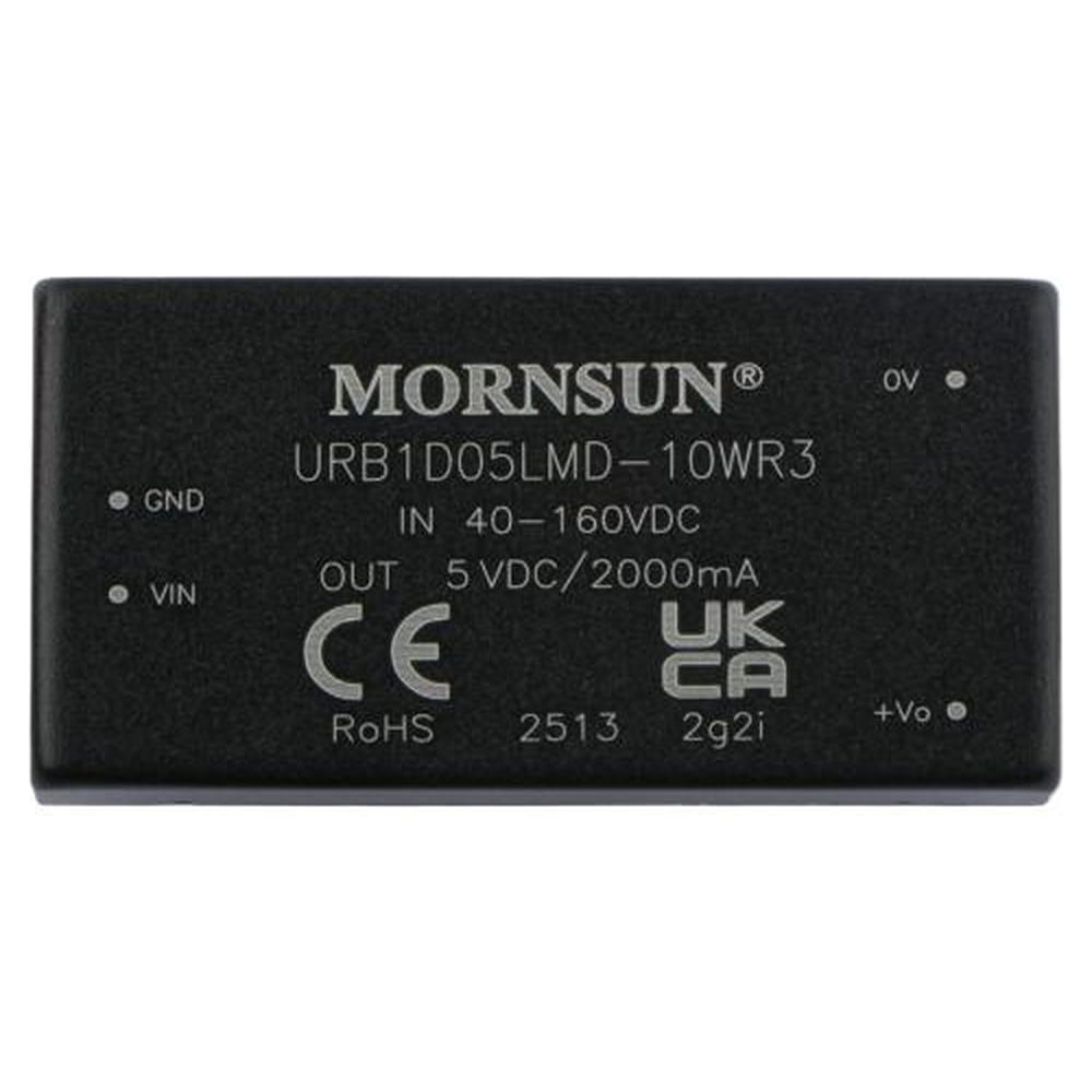 Изображение товара Блок питания MORNSUN URB1D05LMD-10WR3 на печатную плату, в корпусе 2X1INCH, DC/DC 10 Вт 5 В, изолированный, широкий вход, однополярный выход 3152428
