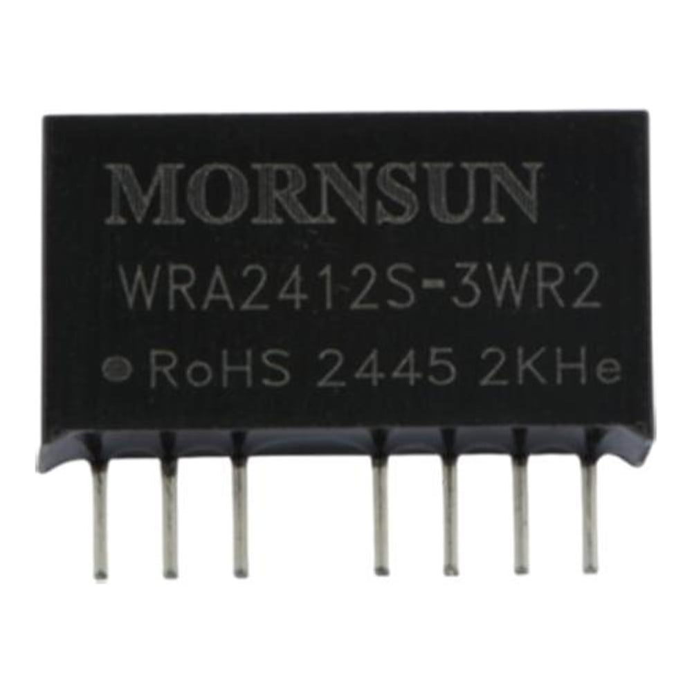 Изображение товара Блок питания MORNSUN WRA2412S-3WR2 на печатную плату, в корпусе SIP7, DC/DC 3 Вт 12 В, -12 В, изолированный, широкий вход, биполярный выход 2591051
