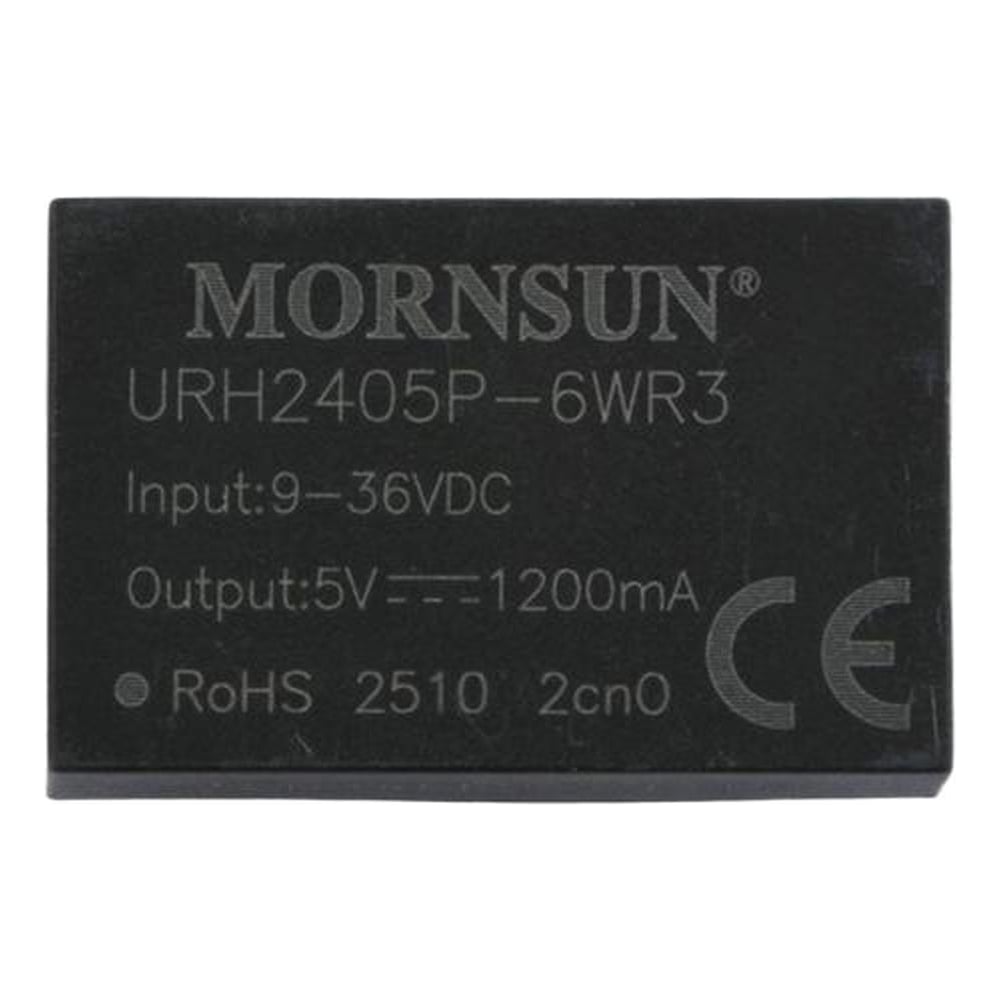 Изображение товара Блок питания MORNSUN URH2405P-6WR3 на печатную плату, в корпусе DIP24, DC/DC 6 Вт 5 В, изолированный, широкий вход, однополярный выход 2784746