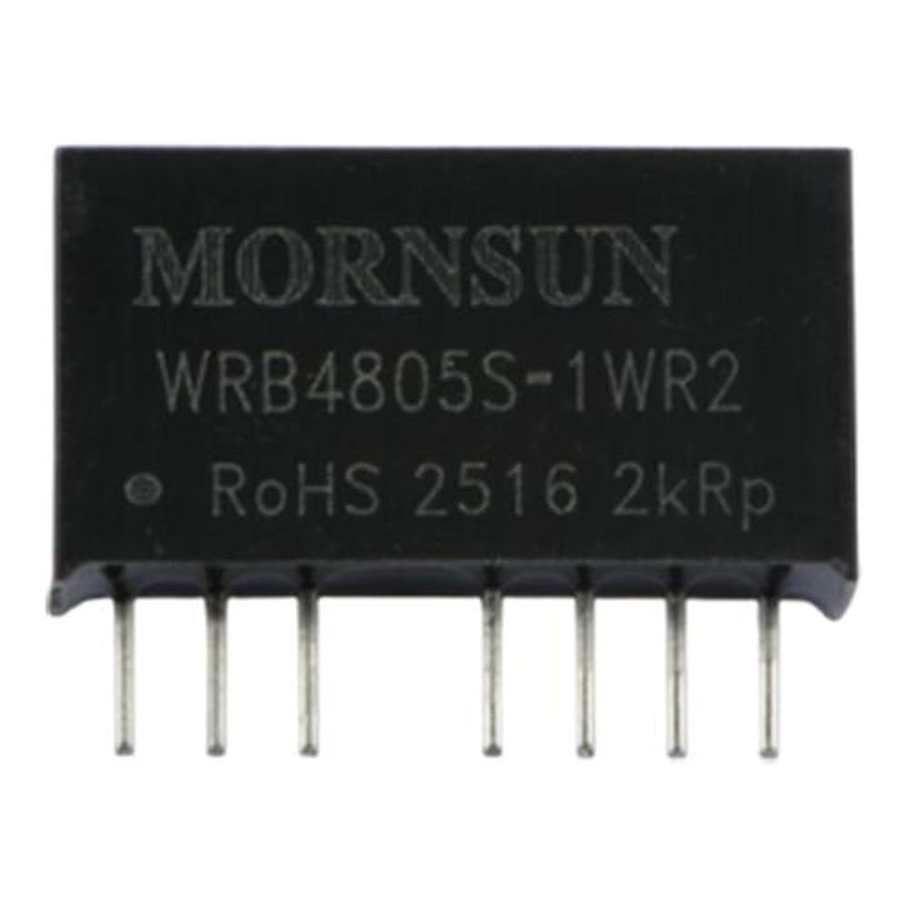Изображение товара Блок питания MORNSUN WRB4805S-1WR2 на печатную плату, в корпусе SIP8, DC/DC 1 Вт 5 В, изолированный, широкий вход, однополярный выход 2120873