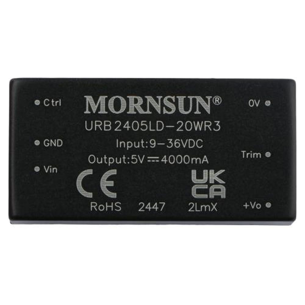 Изображение товара Блок питания MORNSUN URB2405LD-20WR3 20 Вт 5 В широкий диапазон регулировки