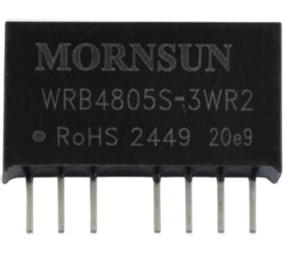 Изображение товара Блок питания MORNSUN WRB4805S-3WR2 на печатную плату, в корпусе SIP8, DC/DC 3 Вт 5 В, изолированный, широкий вход, однополярный выход 2738469
