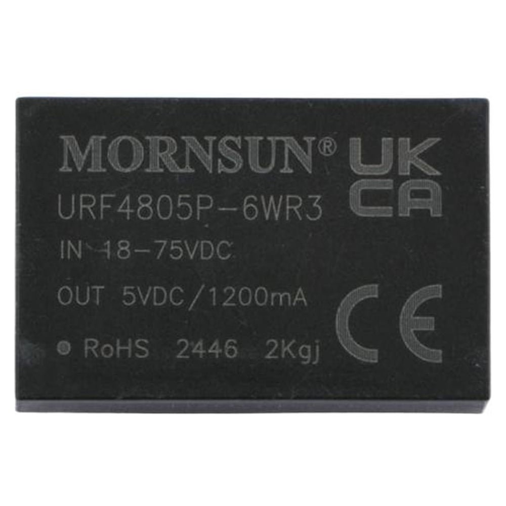Изображение товара Блок питания MORNSUN URF4805P-6WR3 на печатную плату, в корпусе DIP24, DC/DC 6 Вт 5 В, изолированный, широкий вход, однополярный выход 3096345