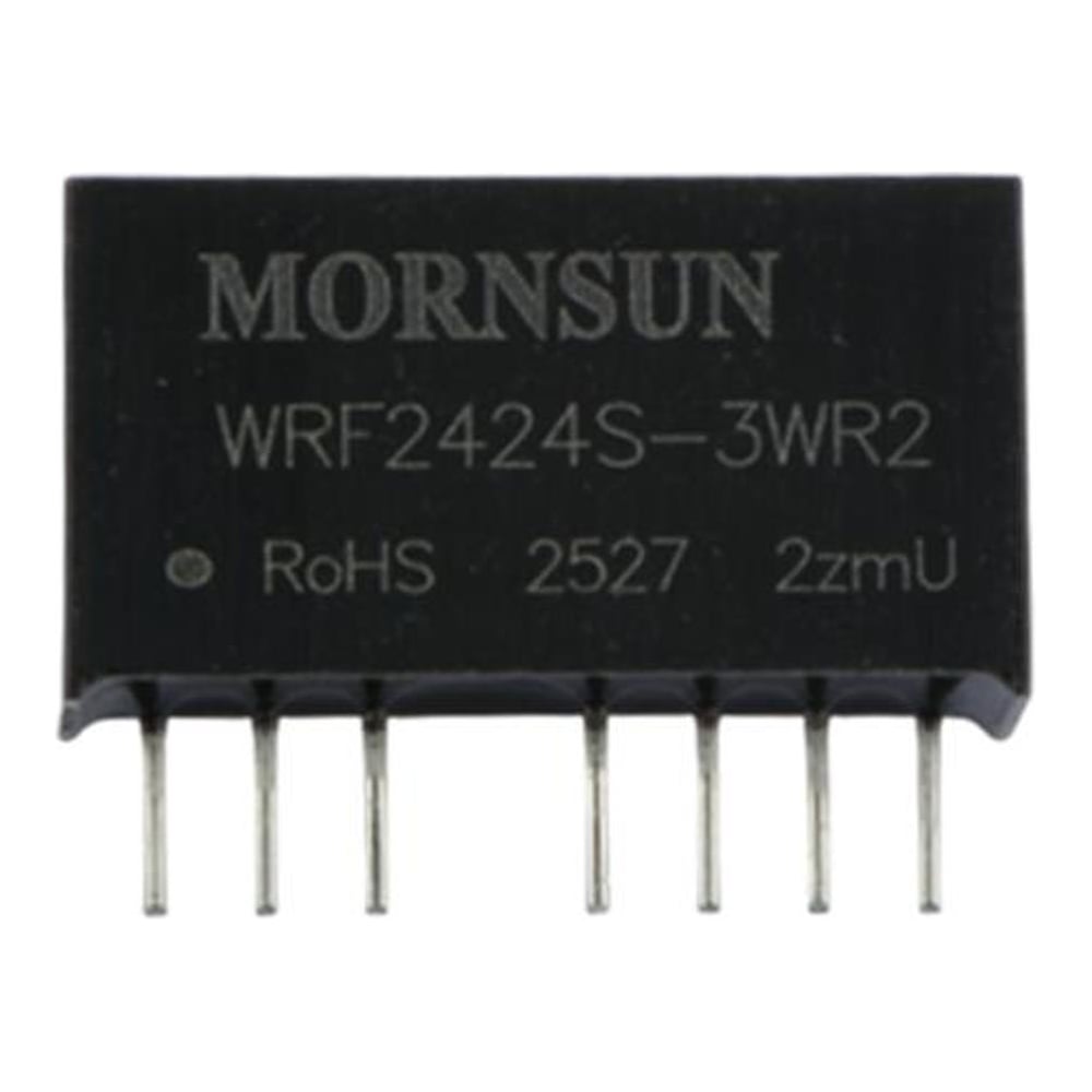 Изображение товара Блок питания MORNSUN WRF2424S-3WR2 на печатную плату, в корпусе SIP8, DC/DC 3 Вт 24 В, изолированный, широкий вход, однополярный выход 3153085