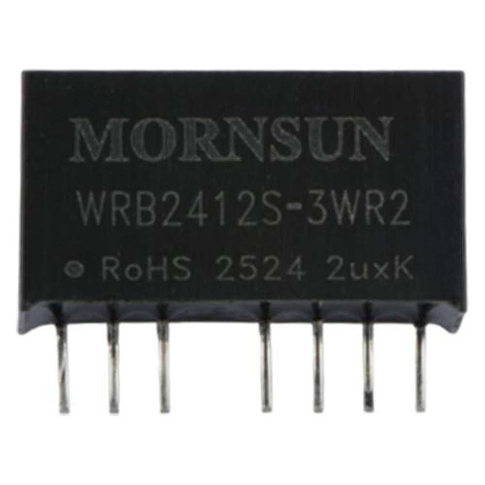 Изображение товара Блок питания MORNSUN WRB2412S-3WR2 на печатную плату, в корпусе SIP8, DC/DC 3 Вт 12 В, изолированный, широкий вход, однополярный выход 2575639