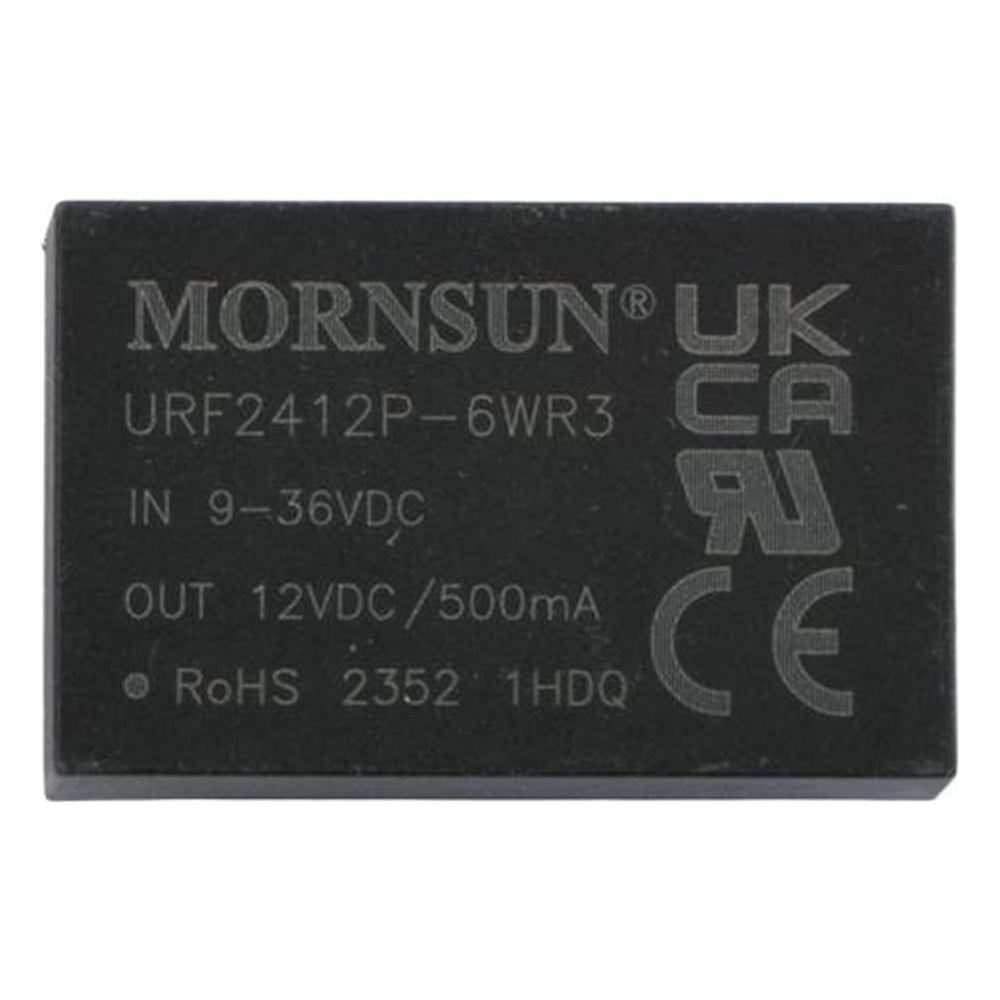 Изображение товара Блок питания MORNSUN URF2412P-6WR3 на печатную плату, в корпусе DIP24, DC/DC 6 Вт 12 В, изолированный, широкий вход, однополярный выход 3152609