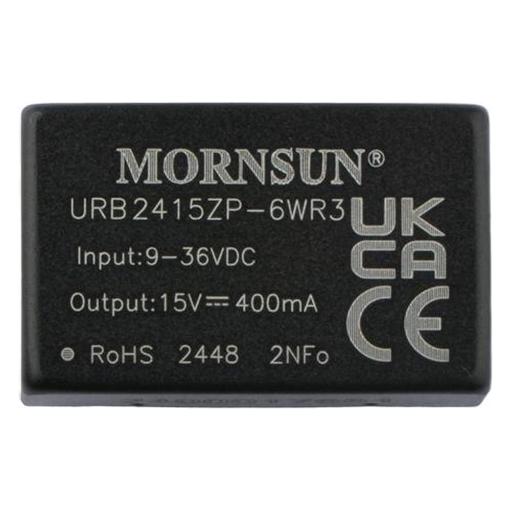 Изображение товара Блок питания импульсный MORNSUN URB2415ZP-6WR3 15 В, 6 Вт, широкий диапазон 9-36 В