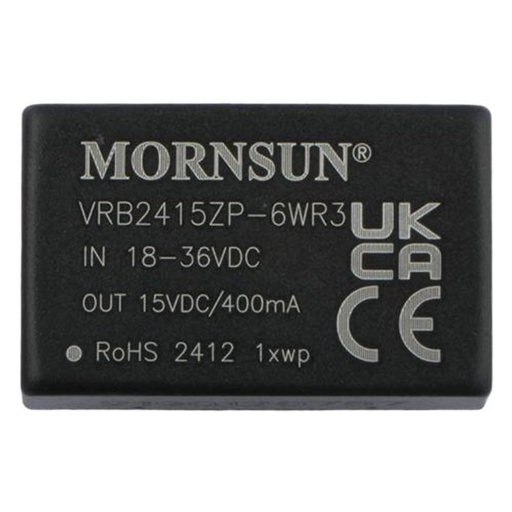 Изображение товара Блок питания MORNSUN VRB2415ZP-6WR3 на печатную плату, в корпусе DIP24, DC/DC 6 Вт 15 В, изолированный, однополярный выход, стандартный корпус 2608015