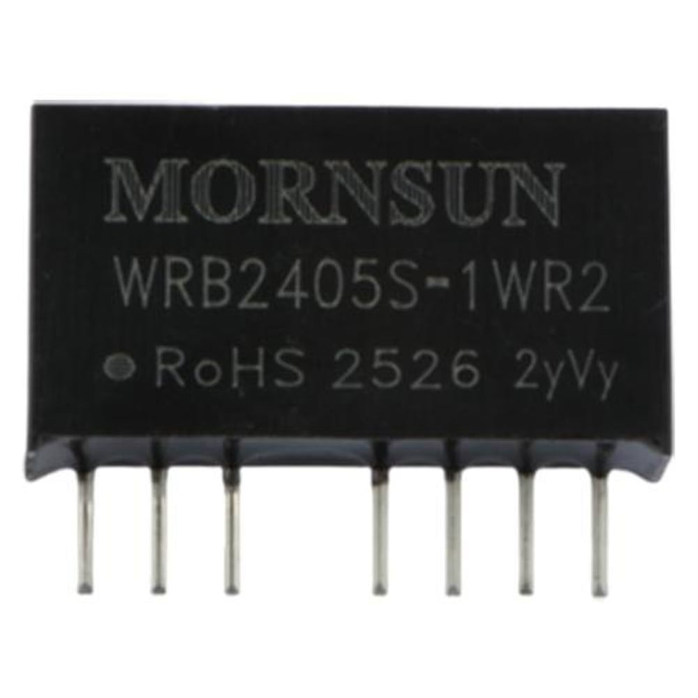 Изображение товара Блок питания MORNSUN WRB2405S-1WR2 на печатную плату, в корпусе SIP8, DC/DC 1 Вт 5 В, изолированный, широкий вход, однополярный выход 3152977