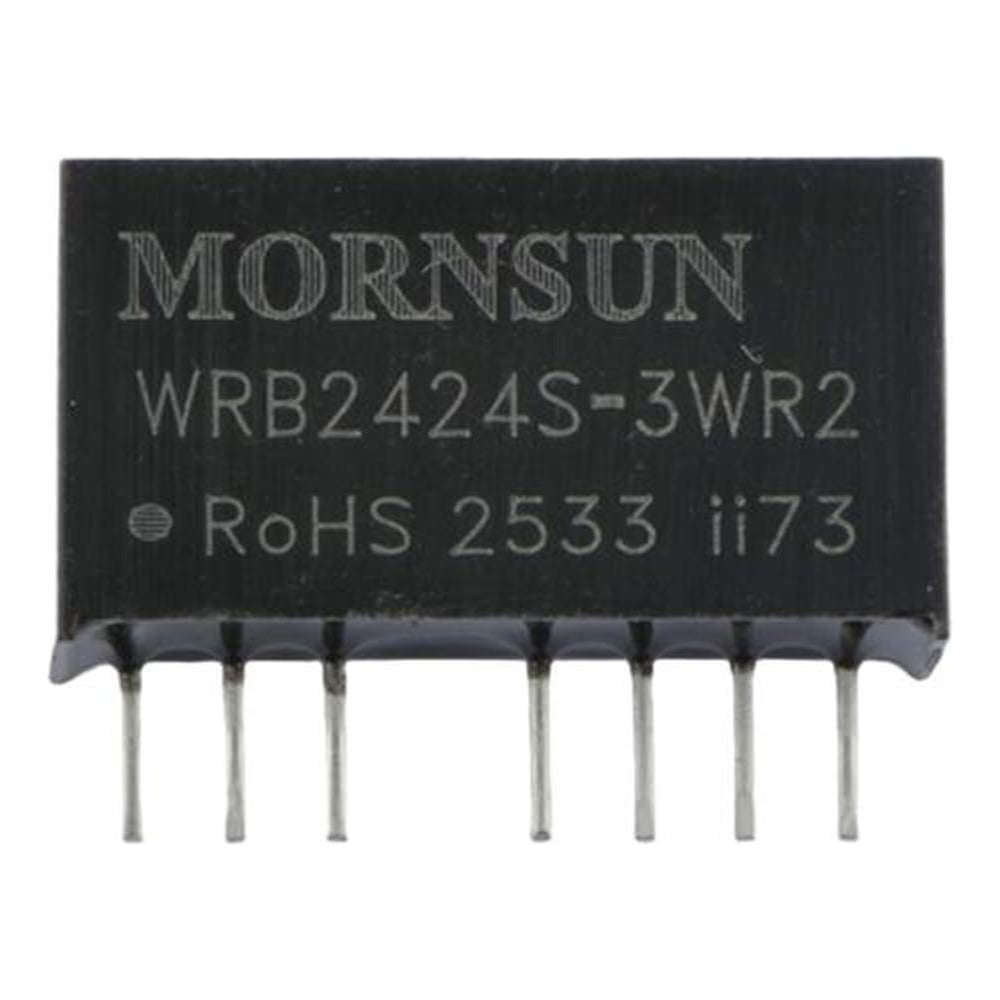 Изображение товара Блок питания MORNSUN WRB2424S-3WR2 на печатную плату, в корпусе SIP8, DC/DC 3 Вт 24 В, изолированный, широкий вход, однополярный выход 3152988