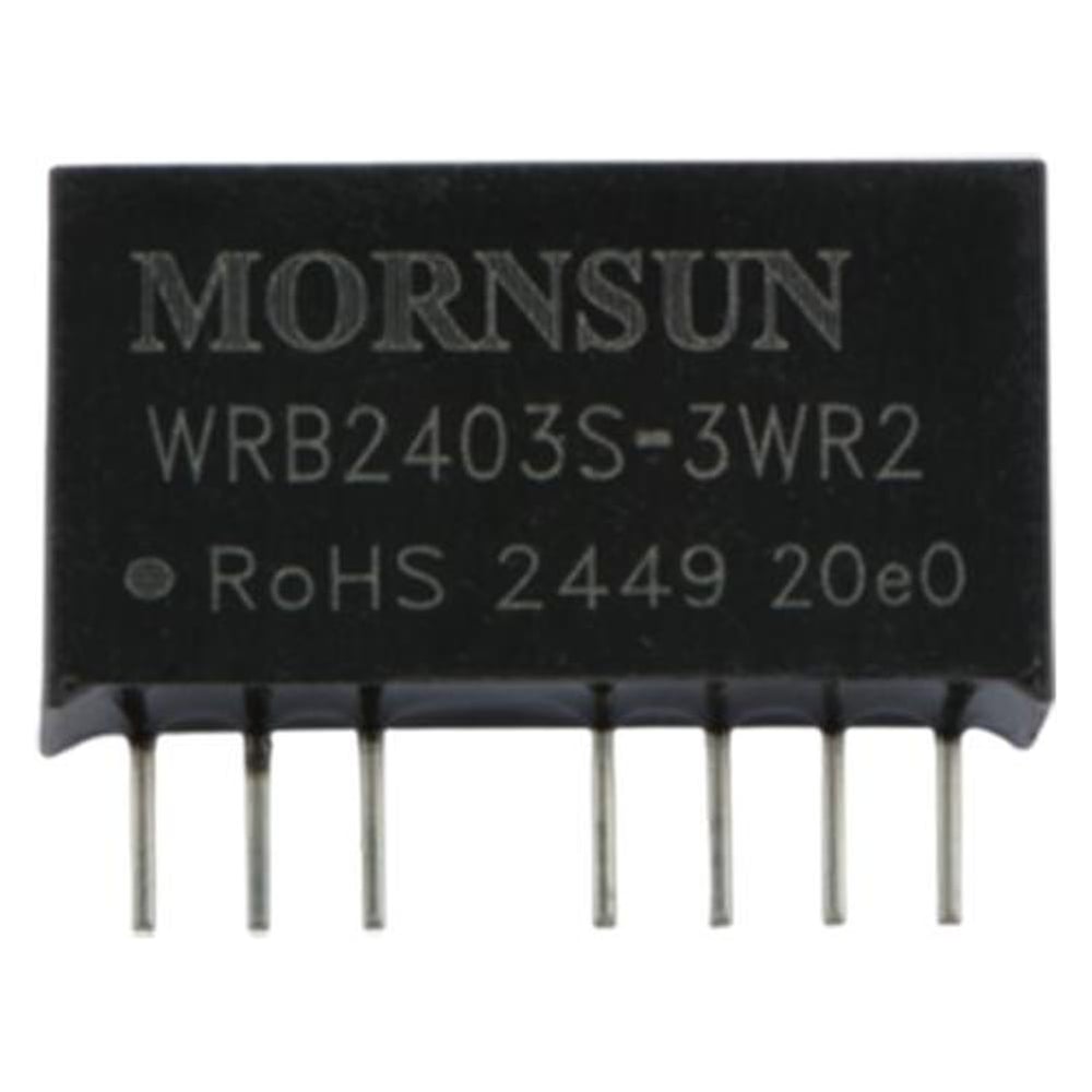 Изображение товара Блок питания MORNSUN WRB2403S-3WR2 на печатную плату, в корпусе SIP8, DC/DC 3 Вт 3.3 В, изолированный, широкий вход, однополярный выход 2016510
