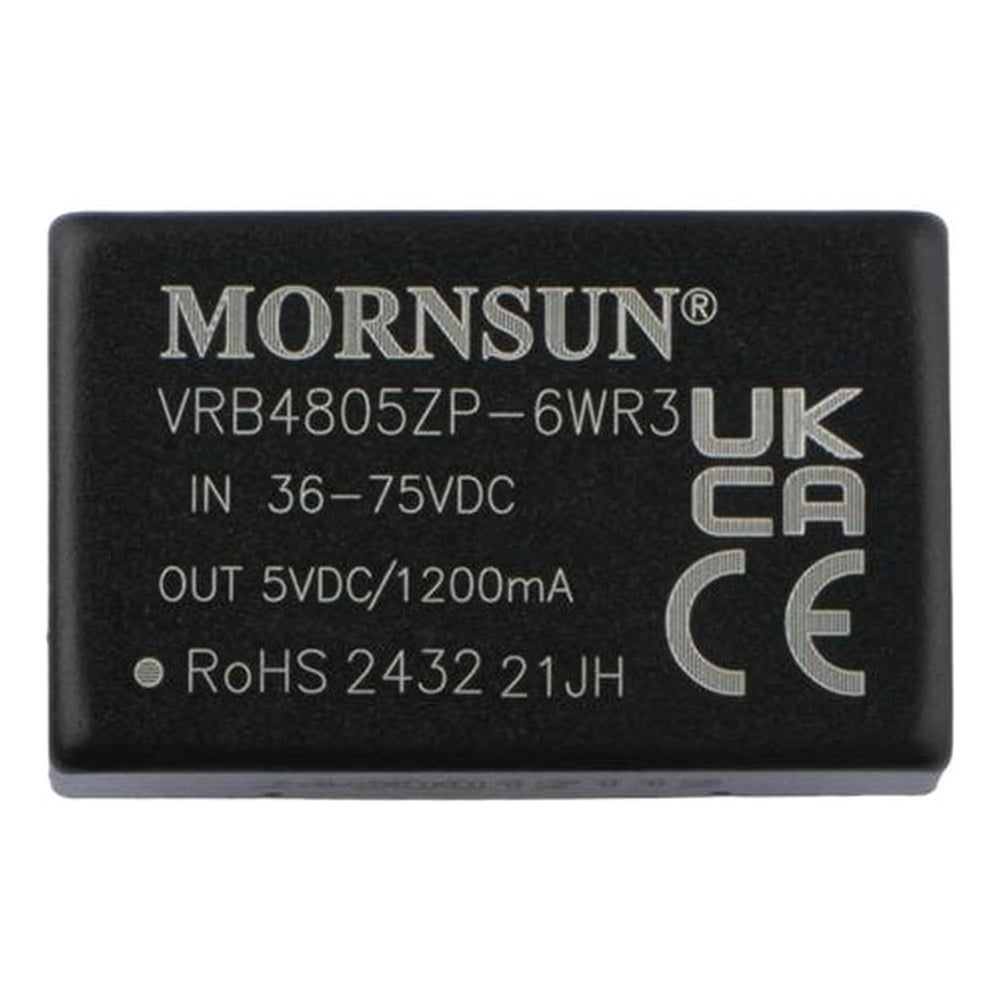 Изображение товара Блок питания MORNSUN VRB4805ZP-6WR3 на печатную плату, DC/DC 6 Вт 5 В, изолированный, однополярный выход, стандартный корпус 3152845