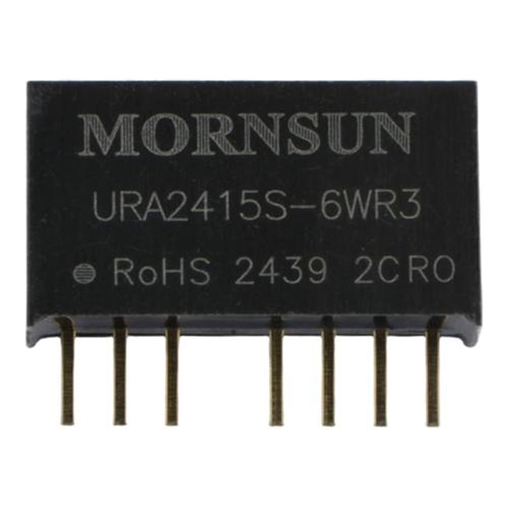 Изображение товара Блок питания MORNSUN URA2415S-6WR3 на печатную плату, DC/DC 6 Вт 15 В, -15 В, изолированный, широкий вход, биполярный выход 3936972