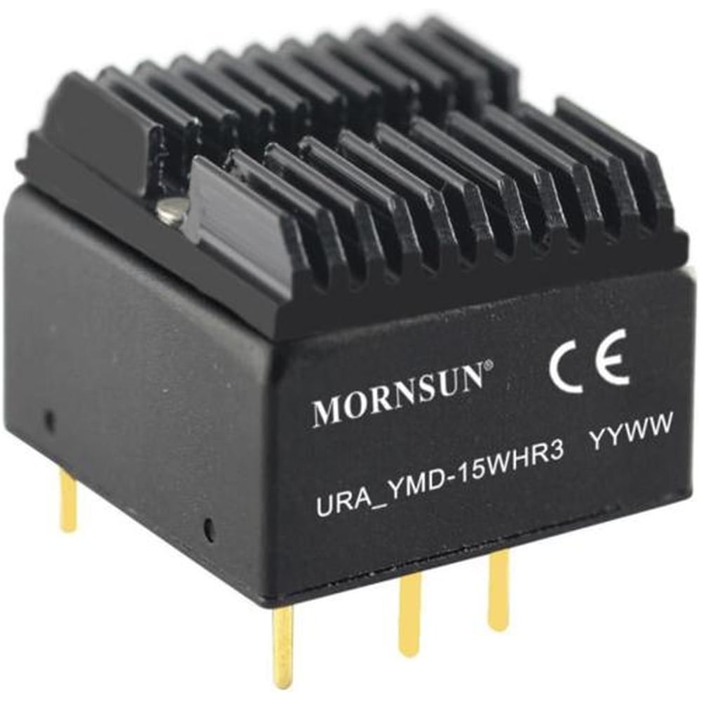 Изображение товара Блок питания MORNSUN URA2415YMD-15WHR3 на печатную плату, DC/DC 15 Вт 15 В, -15 В, изолированный, широкий вход, биполярный выход 3204595