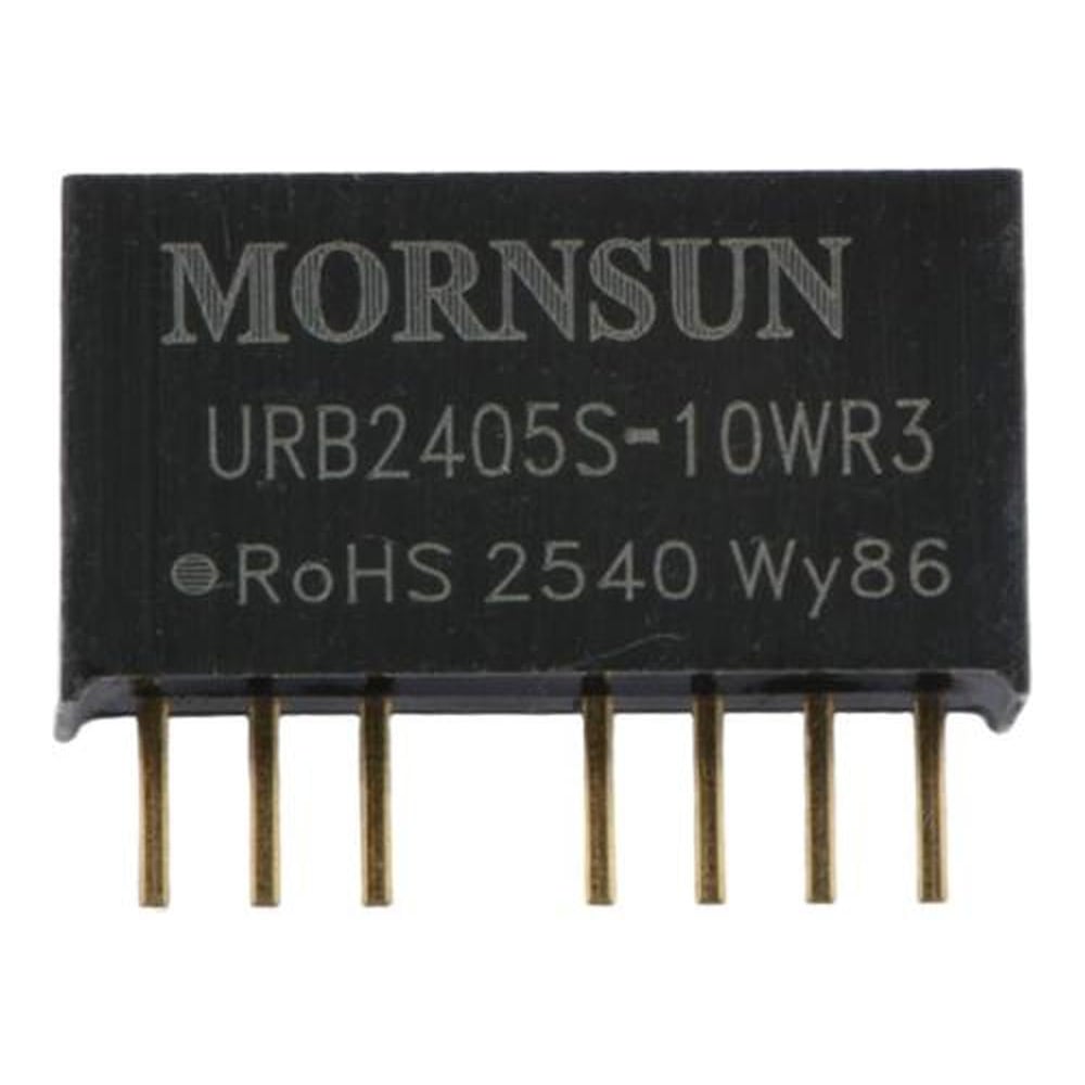 Изображение товара Блок питания MORNSUN URB2405S-10WR3 на печатную плату, DC/DC 10 Вт 5 В, изолированный, широкий вход, однополярный выход 3153527