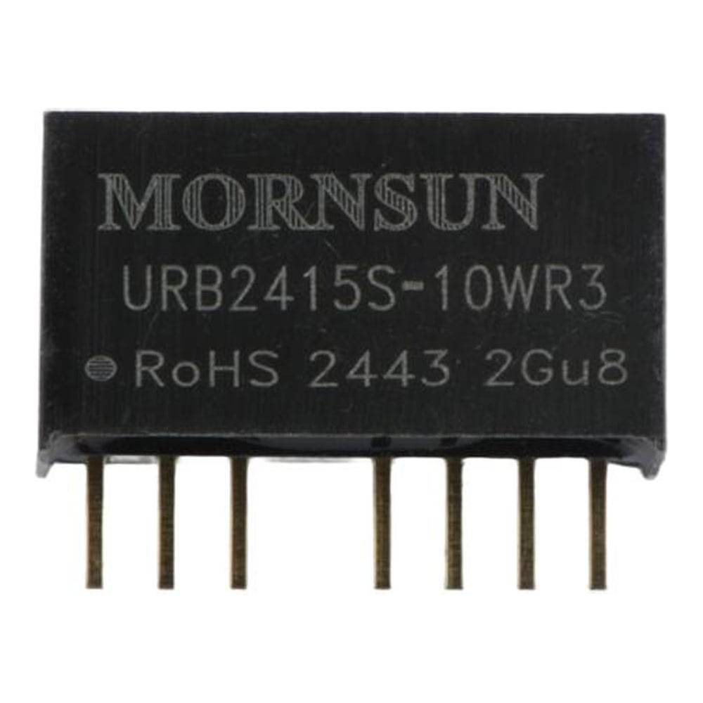Изображение товара Блок питания MORNSUN URB2415S-10WR3 на печатную плату, DC/DC 10 Вт 15 В, изолированный, широкий вход, однополярный выход 3153535