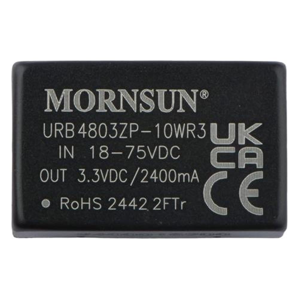 Изображение товара Блок питания MORNSUN URB4803ZP-10WR3 на печатную плату, DC/DC 10 Вт 3.3 В, изолированный, широкий вход, однополярный выход 3152521