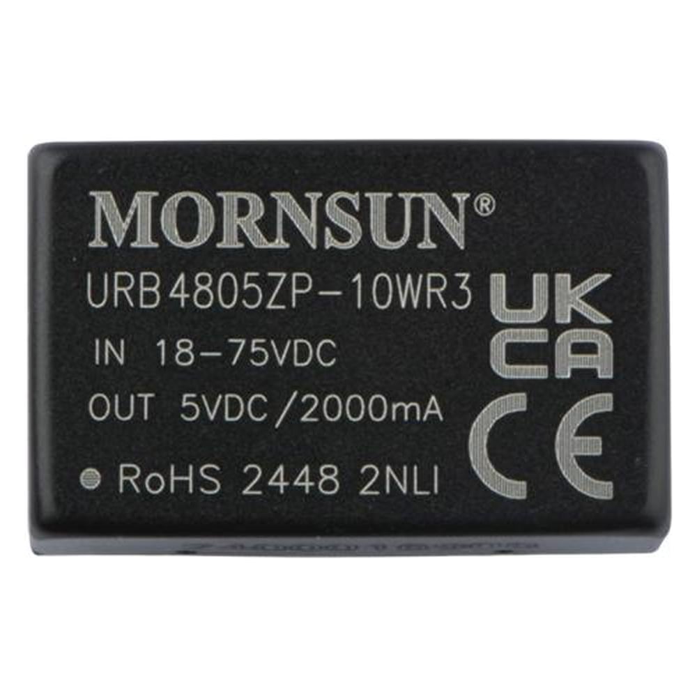 Изображение товара Блок питания MORNSUN URB4805ZP-10WR3 на печатную плату, DC/DC 10 Вт 5 В, изолированный, широкий вход, однополярный выход 3093414