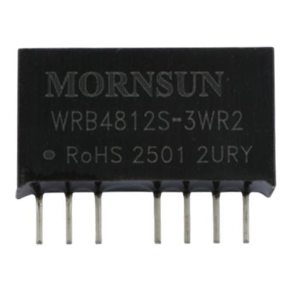 Изображение товара Блок питания MORNSUN WRB4812S-3WR2 на печатную плату, DC/DC 3 Вт 12 В, изолированный, широкий вход, однополярный выход 3152996