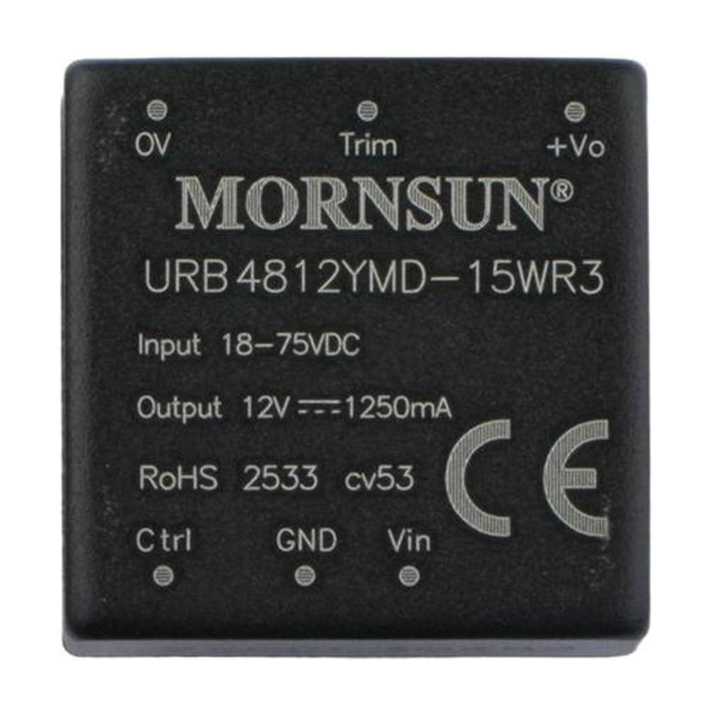 Изображение товара Блок питания MORNSUN 12 В 15 Вт изолированный широкий диапазон регулировки