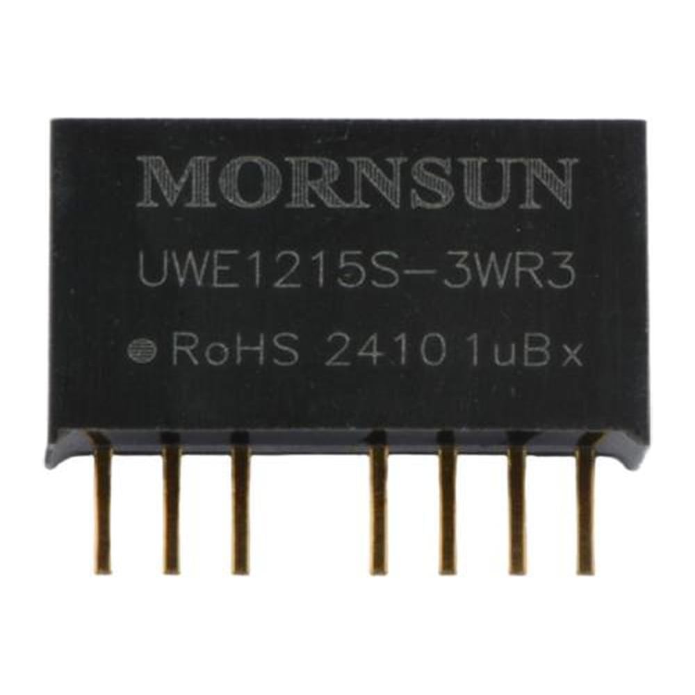 Изображение товара Блок питания MORNSUN UWE1215S-3WR3 на печатную плату, DC/DC 3 Вт 15 В, -15 В, изолированный, сверхширокий вход, биполярный выход 4147113